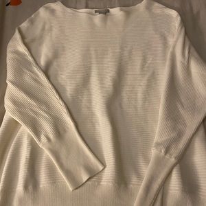 Long Sleeve White Ribbed Top